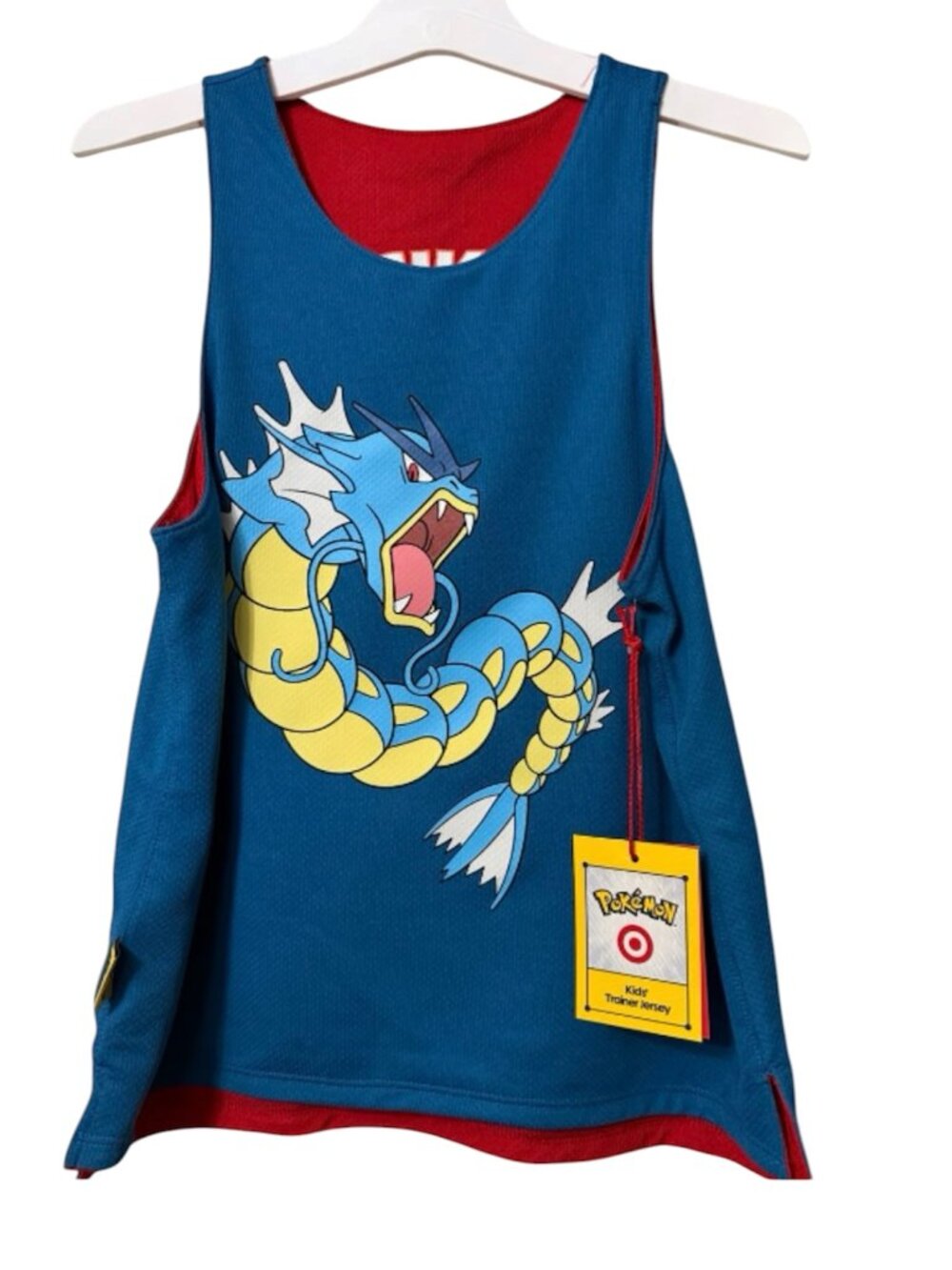 NWT Pokemon X Target Gyarados Kids Trainer Jersey Magikarp Reversible Child XL